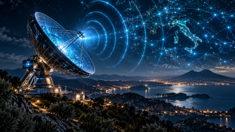 Antenna futuristica sulla costa stellata Home