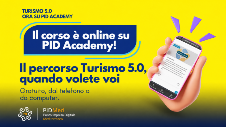Corso Turismo 5.0 su PID Academy Home